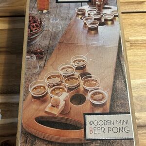 Wooden Mini Beer Pong Set